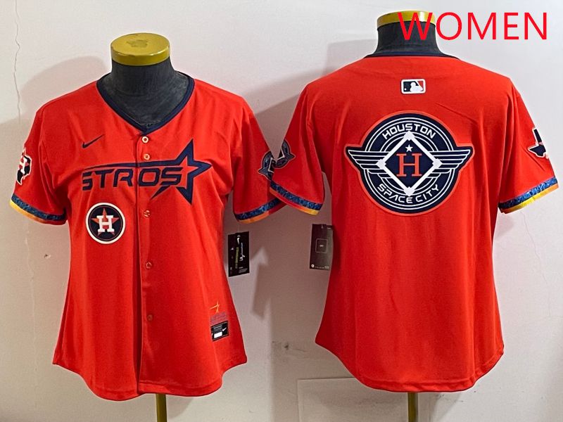 Women Houston Astros Blank Orange Fourth generation Joint Name 2025 Nike MLB Jersey style 17